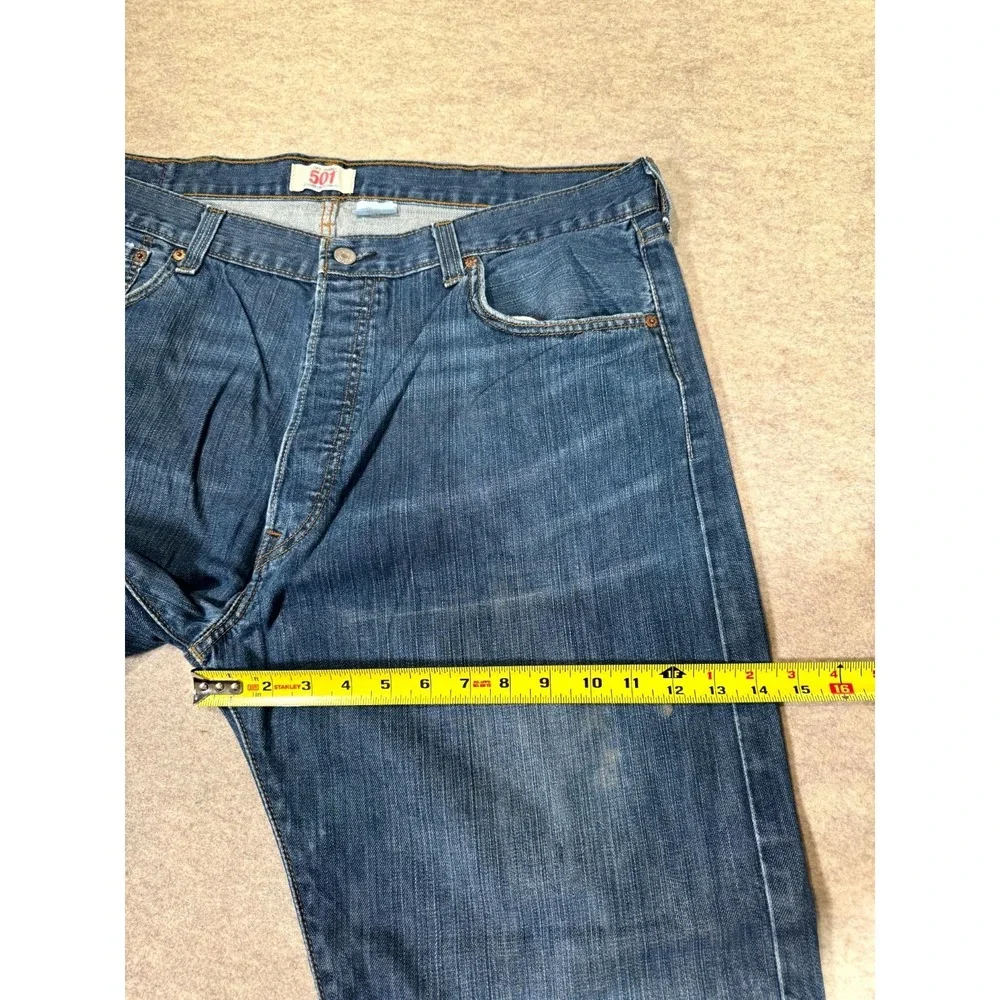 Vintage Levis 501 Original Straight Leg Jeans Mens 42x32 Blue Denim Distressed